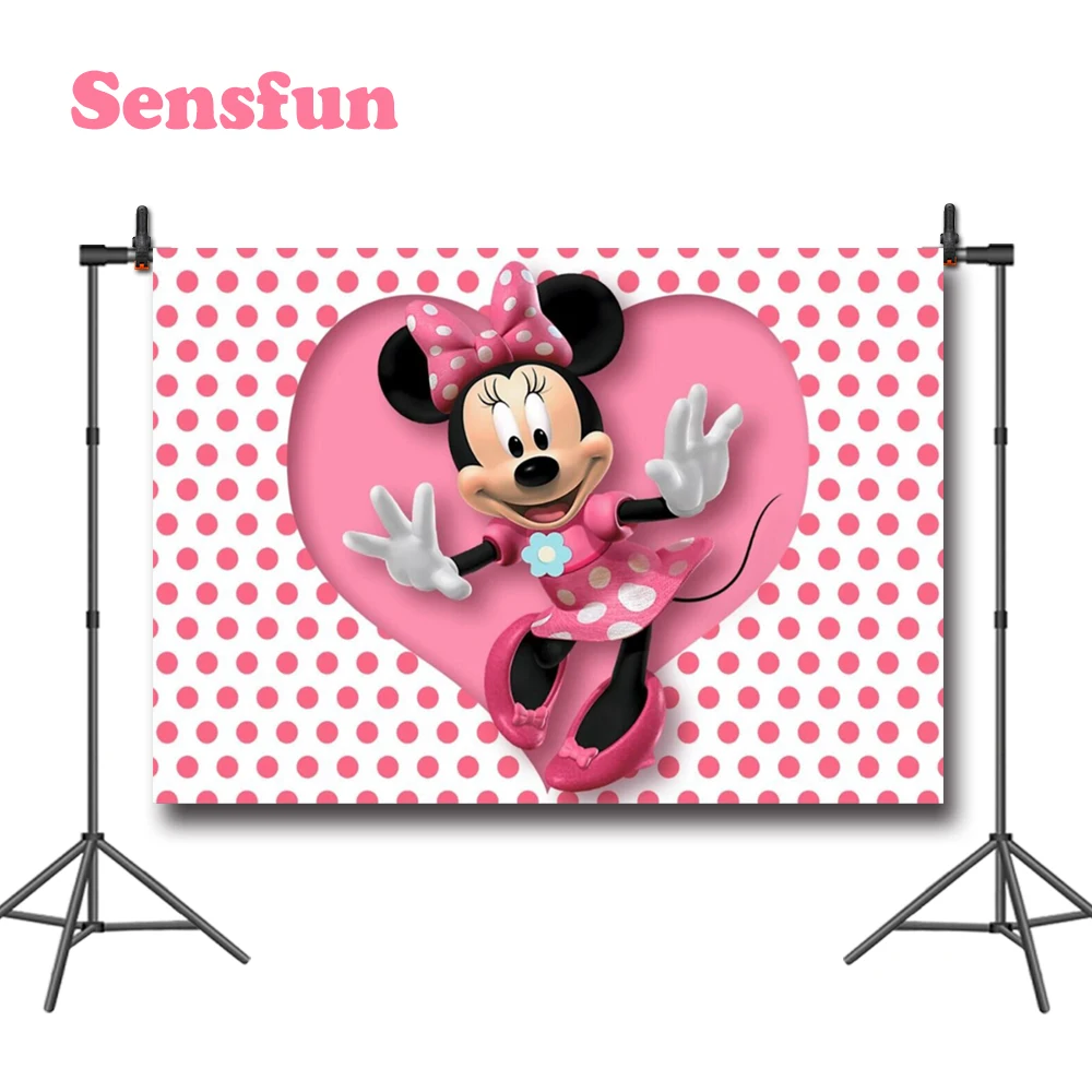Sensfun розовый танец Минни фотофоны для фотостудии горошек сердце девушки день