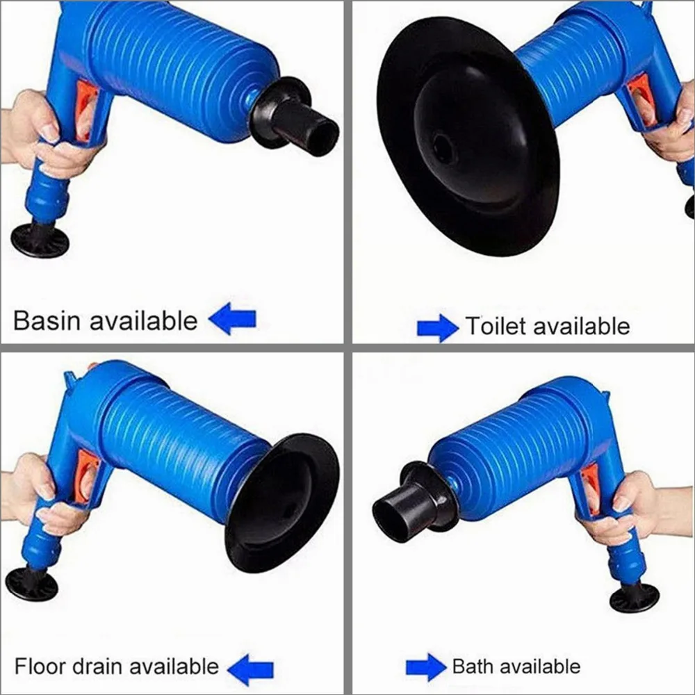 

Drop Shipping Home High Pressure Air Drain Blaster Pump Plunger Sink Pipe Clog Remover Toilets Bathroom Kitchen Cleaner Kit