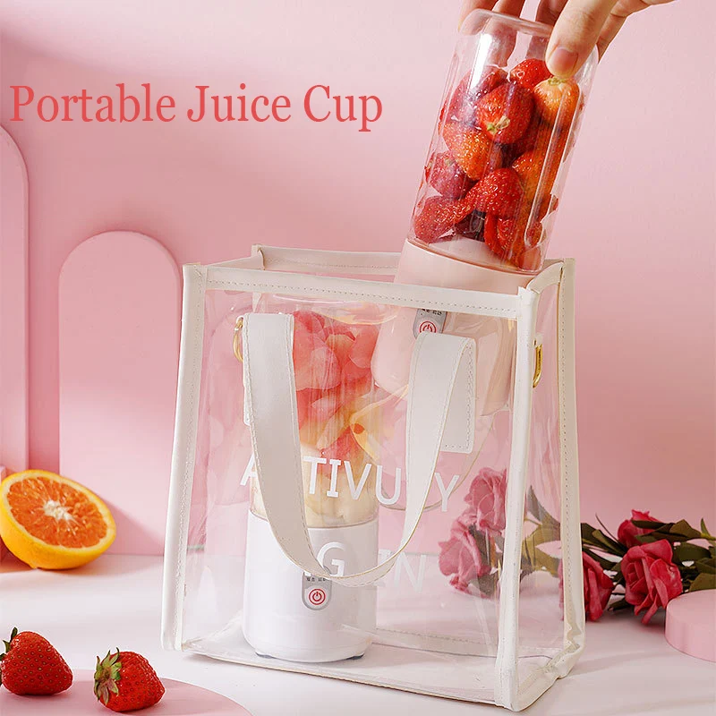 

500ml 4 Blades Portable Electric Fruit Juicer Home USB Rechargeable Smoothie Maker Blenders Machine Sports Bottle Juicing Cup