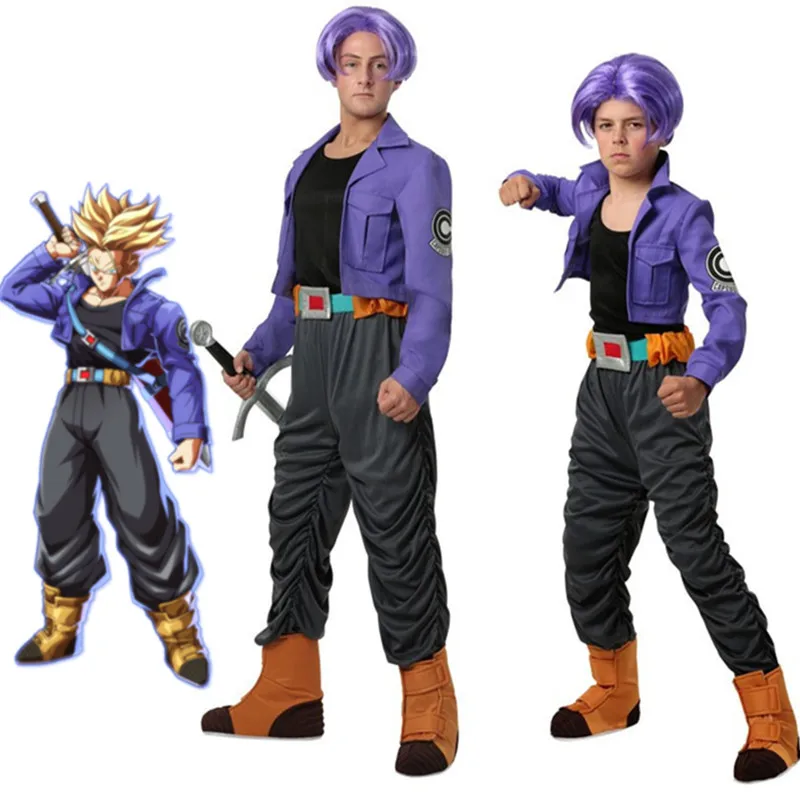 Dragon Ball Z Trunks Косплэй костюм дети мальчик ребенок Драконий жемчуг Torankusu