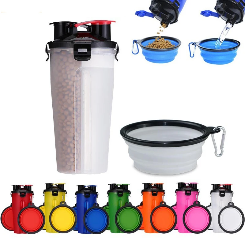 2 в 1 складной контейнер для воды и еды домашних животных|Кормление собаки| |