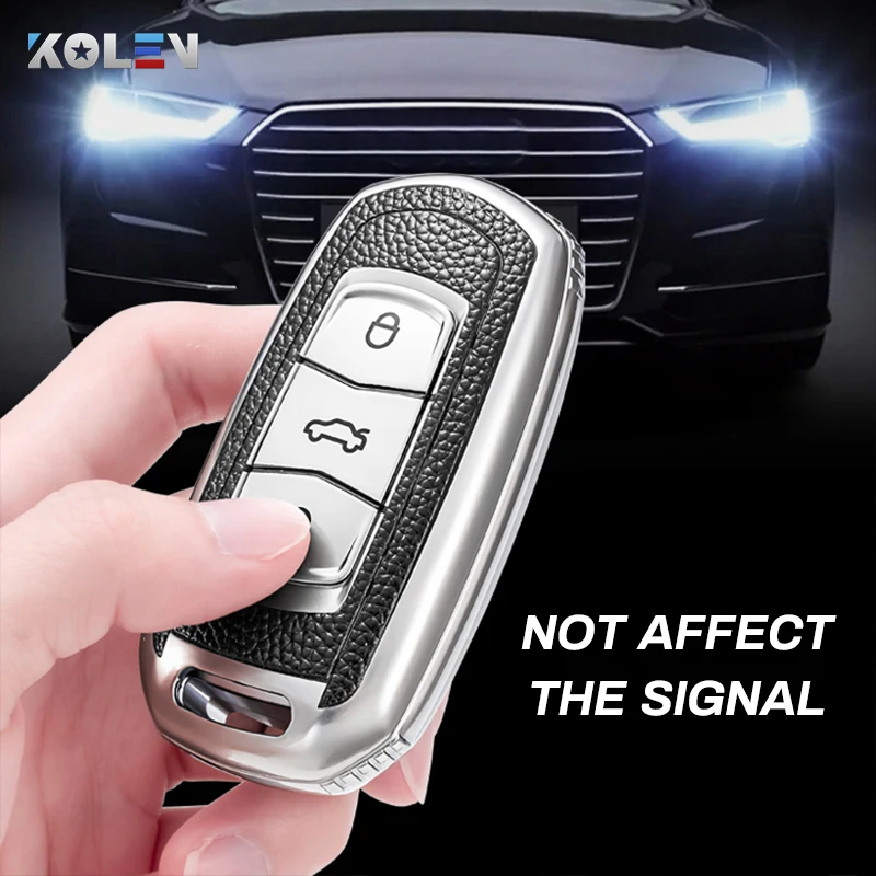 

Leather TPU Car Smart Key Case Cover Fob For Geely Atlas Boyue NL3 EX7 Emgrand X7 Emgrarand GT GC9 Borui Protector Holder Shell