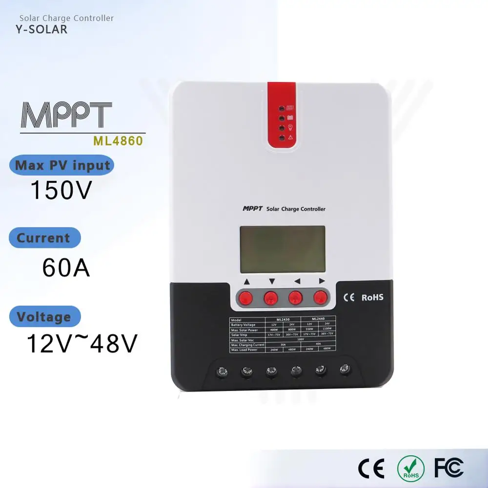 MPPT 60A Авто 3200 Вт PV Контроллер заряда в режиме реального времени контроль регулятор заряда менеджер с Modbus ЖК-дисплей для литиевых летучих мышей