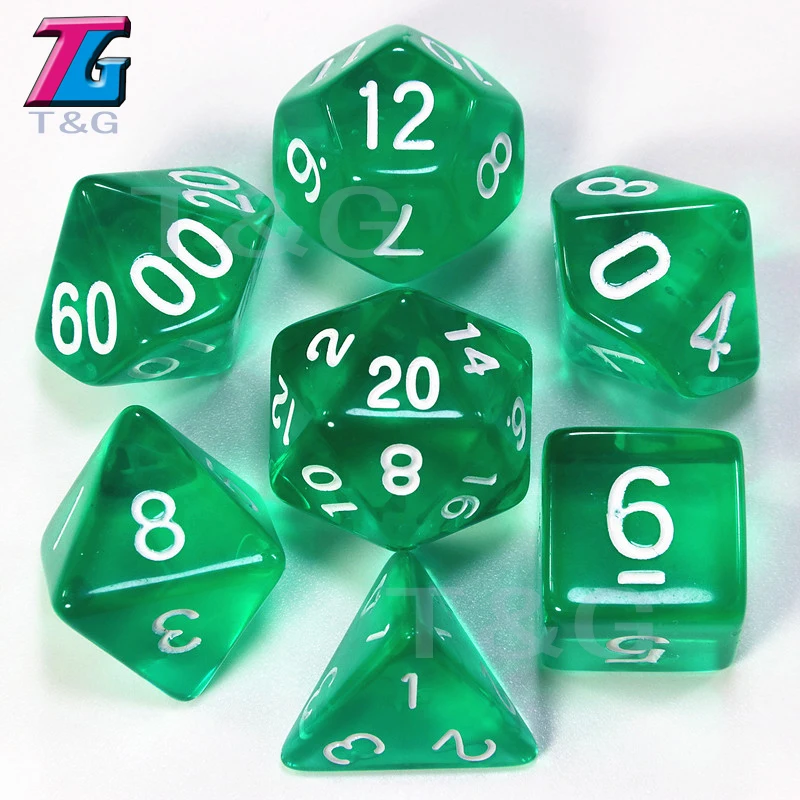 7 шт./компл. трпг кости для Dnd D4-D20 многосторонних игр кубики 10 цветов Настольный