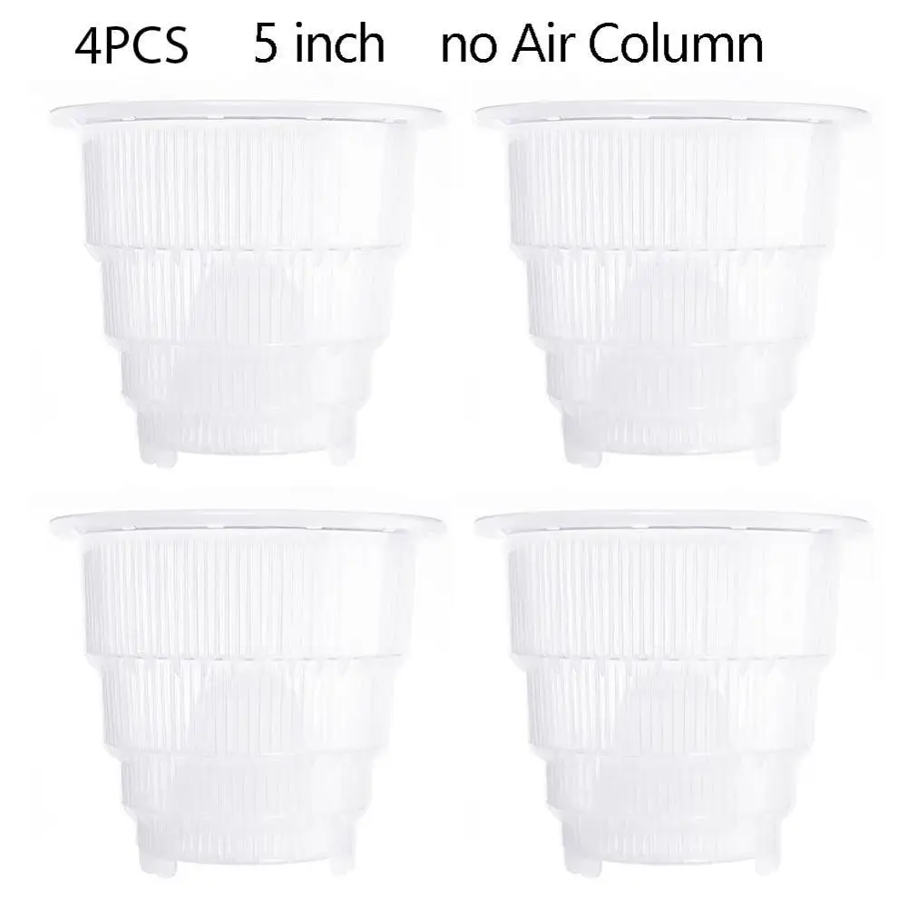5 4pcs No Column 1 шт. или 4 шт. сетчатый горшок пластиковый прозрачный контейнер для цветов орхидеи украшение для дома и сада - Цвет: 5 4pcs No Column