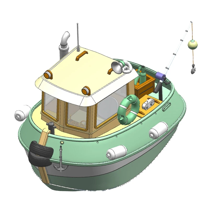 

New Micro Tug boat M4 1:18 240 MM RC WOODEN MODEL Model ship kit