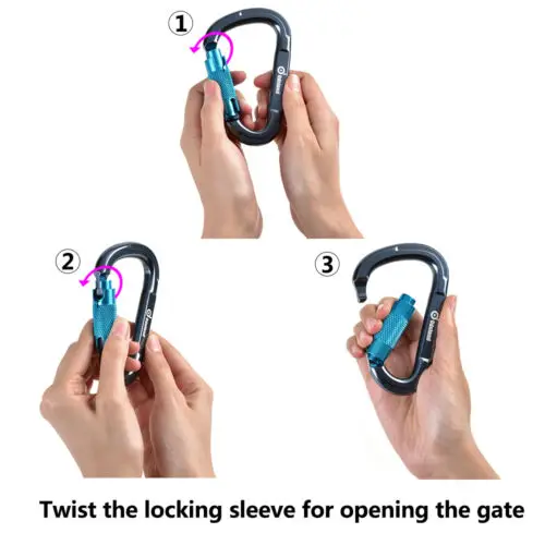 3 упаковки 25KN сверхмощные карибейзеры автоматическая блокировка скалолазание