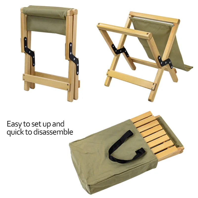 저렴한 야외 접이식 의자 휴대용 유연한 나무 의자 하이킹 피크닉 초경량 낚시 말
