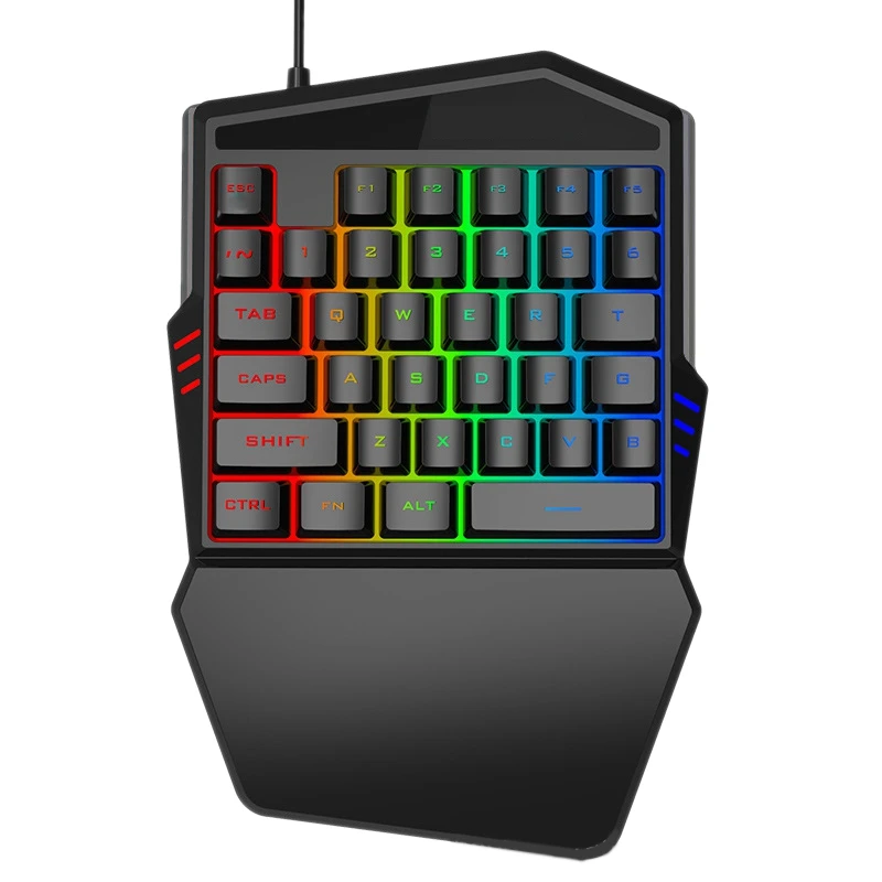 RGB игровая клавиатура с одной рукой 35 клавиш светодиодный мини-клавиатура левой