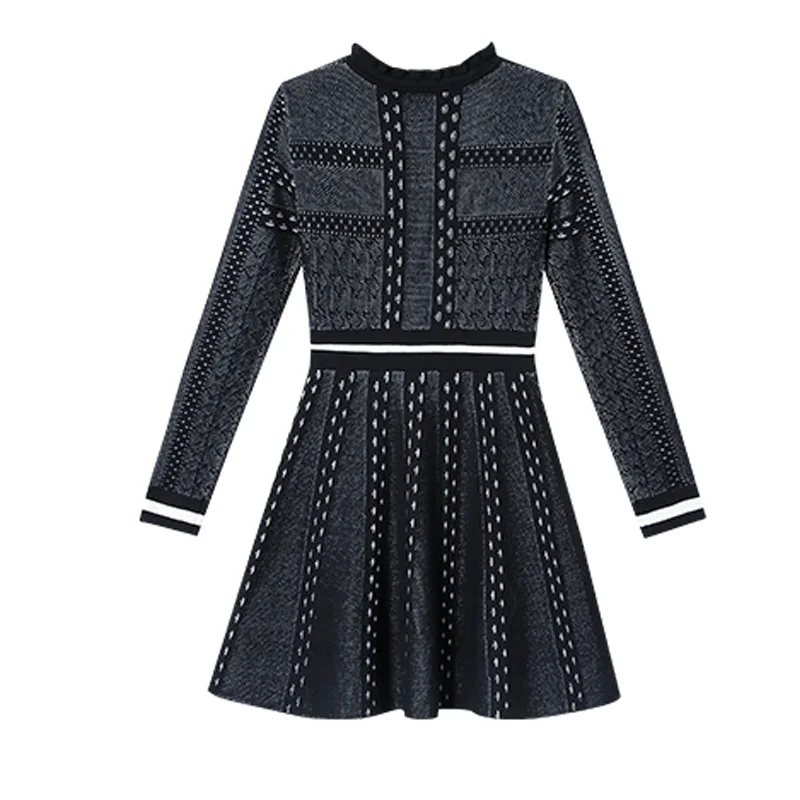 

One Piece Autumn Winter Dress Women Fashion Long Sleeve Knitted Sweater Dress Female Slim Office Pullover Knit Dress Midi Dress