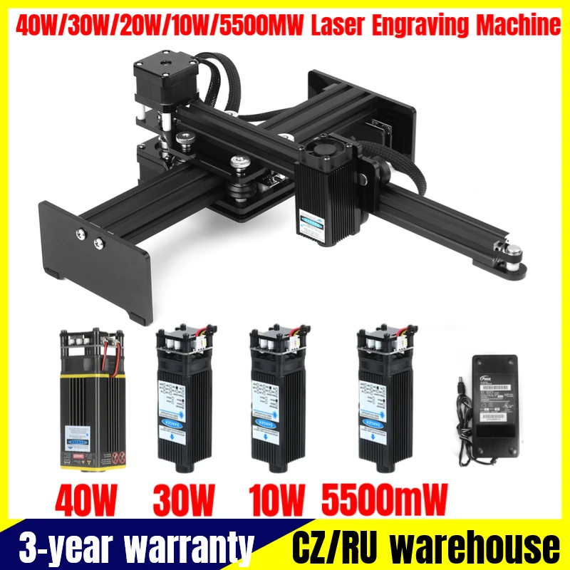 

40W/30W/20W/10W/5500MW Laser Engraving Machine Mini Desktop Laser Engraver Printer Portable Carver DIY Laser Logo Mark Printer