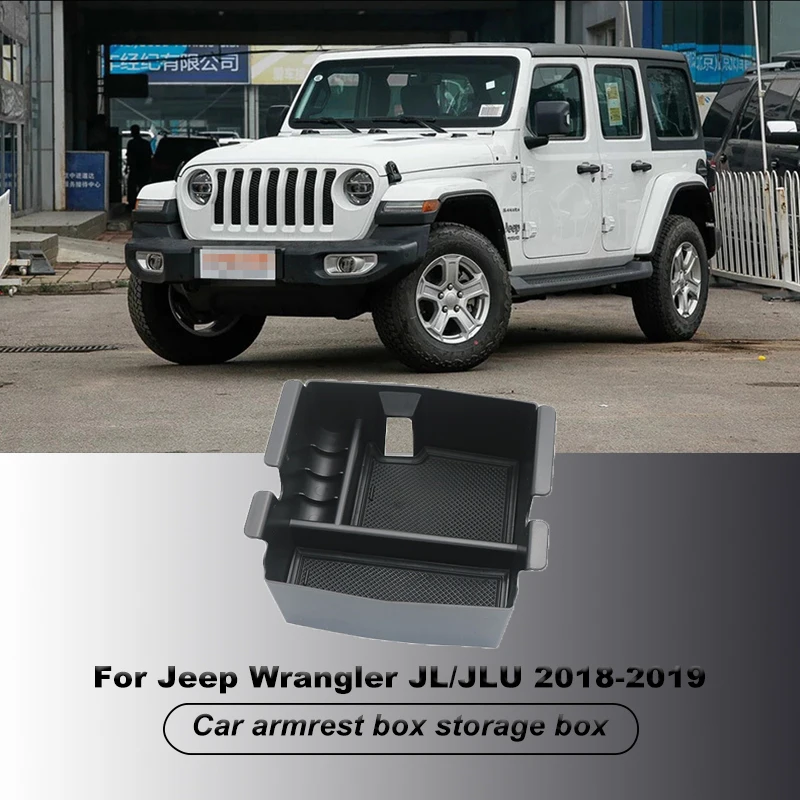 

For Jeep Wrangler JL/JLU 2018-2019 Center Console Organizer Tray Storage Box Car Accessories Armrest Box Interior Grab Tray