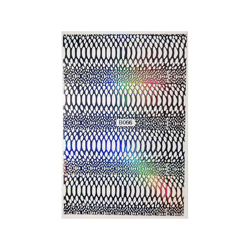 

New 3Dsnake pattern self-adhesive nail stickers gradient color snake skin pattern curve hollow applique set nail art decorations
