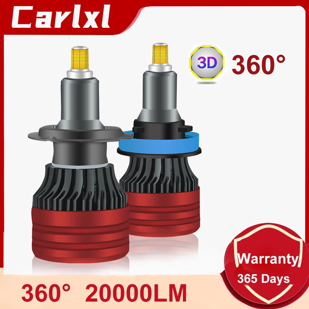

Carlxl H1 H7 светодиодный 360 H4 9012 лм HB3 HB4 9006 HIR2 светодиодный H11 H8 9005 лампа для автомобильных фар противотуманная фара турбо мини-лампа