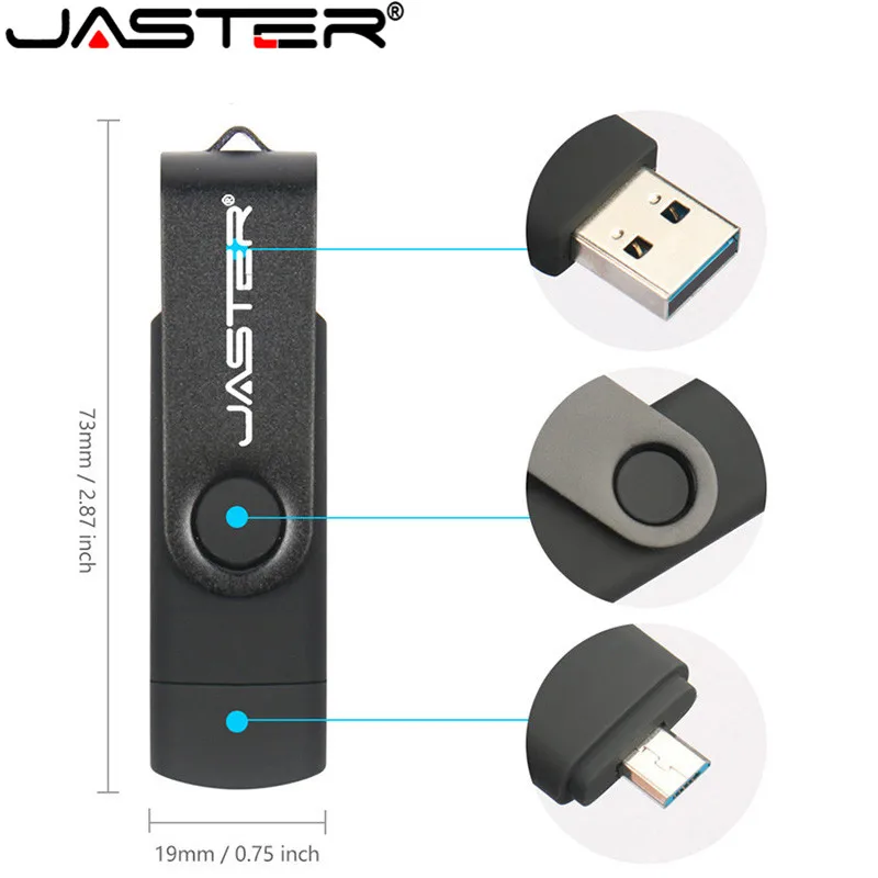 JASTER OTG USB 2 0 мобильный компьютер двойного назначения Внешняя память Флип Стиль 64