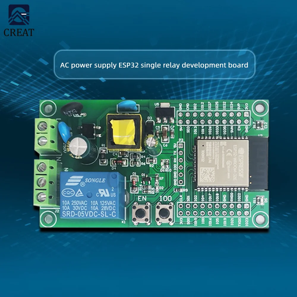 ESP32 Single Relay Development Board relay module WiFi for Bluetooth AC90-250V ESP32-WROOM-32E | Integrated Circuits