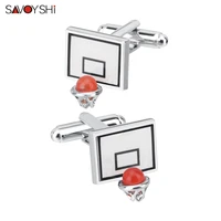 savoyshi newest basketball hoop cufflinks for mens high quality novelty sports cuff links brand male suit shirt cuff accessories