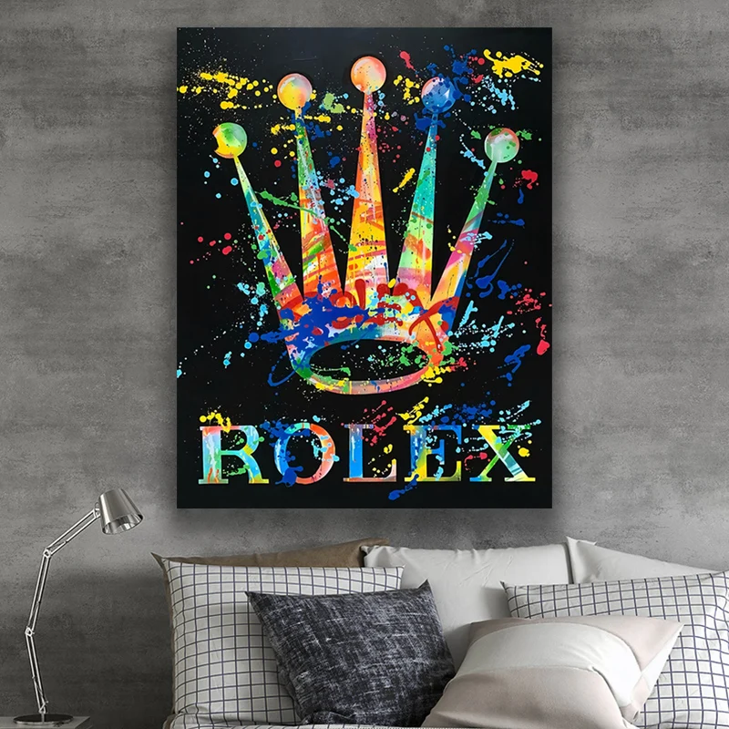 

Modern Luxury Crown Art Posters Graffiti Artwork Street Canvas Paiting and Prints Wall Art Picture Cuadros for Home Decoration