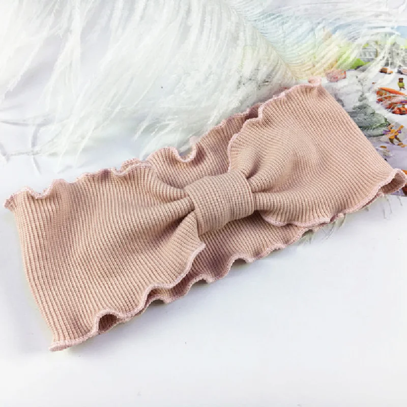 Элегантные женские волнистые кружевные вязаные повязки на голову эластичные