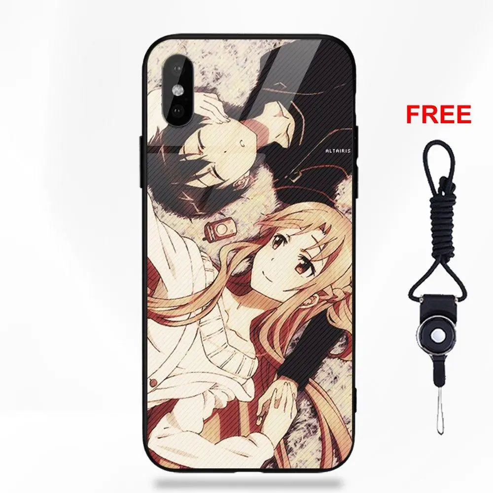 Мягкий ТПУ чехол закаленное стеклянные крышки для Apple IPhone X XS Max XR 5 5C 5S SE 6 6S 7 8 Plus Sword