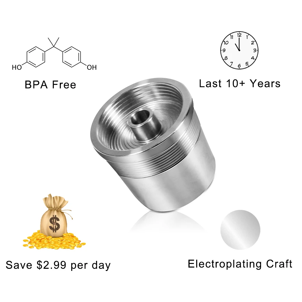 ICafilas-filtro de c&aacute;psula de caf&eacute; reutilizable para m&aacute;quina de caf&eacute; illy, cuchara de seguridad de acero inoxidable-1