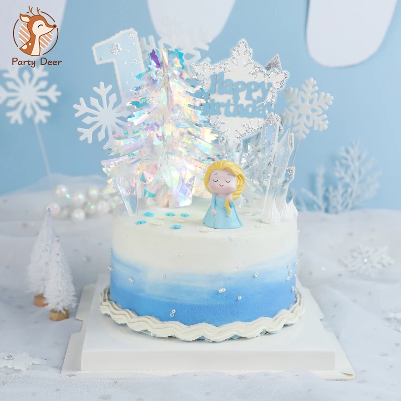 Топпер для капкейков ледяная Принцесса замок Снежинка детские товары дня