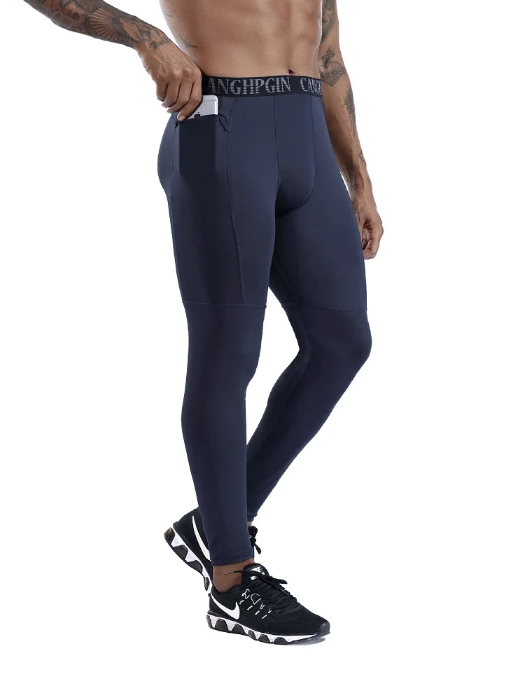 Men's Fitness Trousers with Pockets PRO Running Training Sports Stretch Wicking Quick-dry Tight Complet Jogging Homme | Спорт и