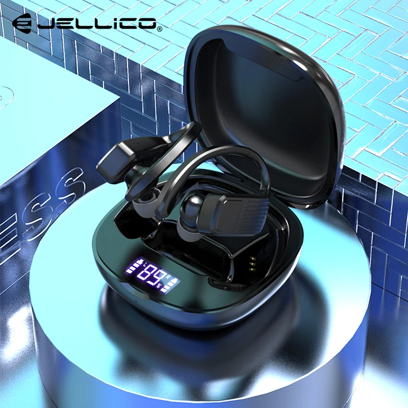 Jellico наушники вкладыши TWS Bluetooth Беспроводной спортивные Led Дисплей 8D стерео