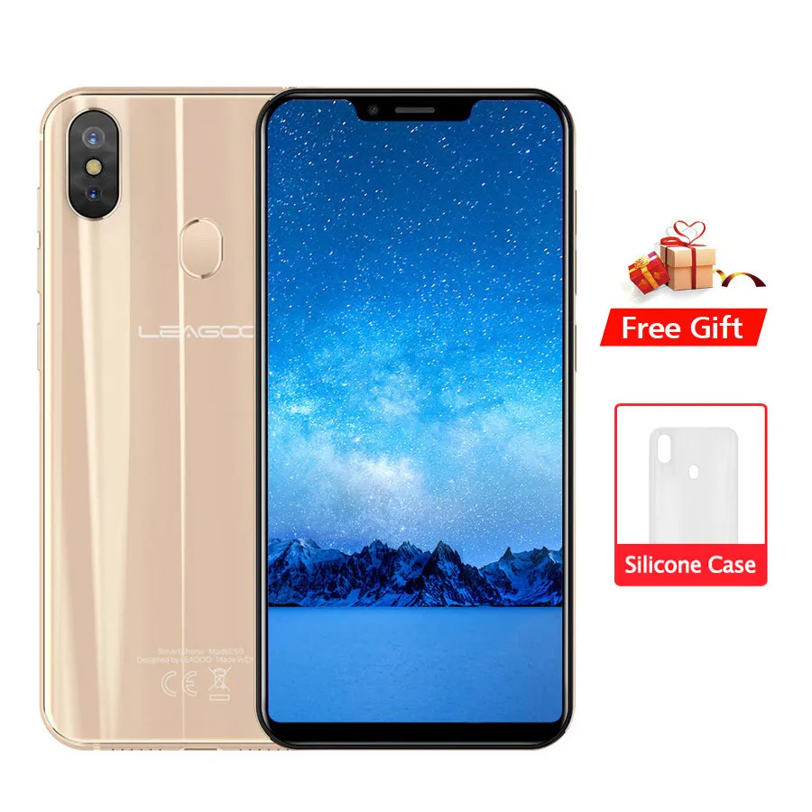 Gold Leagoo S9 4G LTE u-образный мобильный телефон Android 8,1 MTK6750 Восьмиядерный 5,8" HD+ ips 4 Гб ram 32 Гб rom 13,0 МП отпечаток пальца - Цвет: Gold