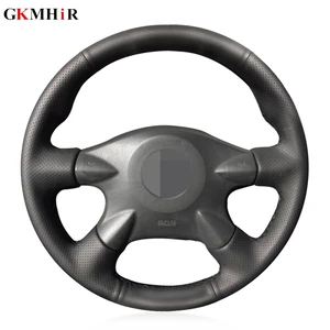 black artificial leather steering wheel cover for nissan almera n16 x trail t30 primera p12terrano 2 pathfinder paladin free global shipping