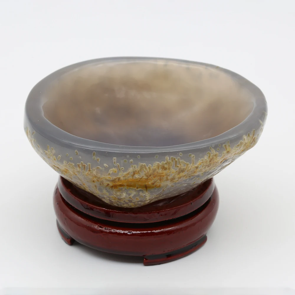 Натуральный агат чаша сырой кварц Азиатский Кристалл минерал нефрит камни