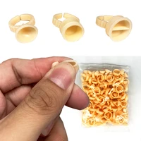 100pcs silicone disposable caps microblading yellow ring tattoo ink cup for tattoo needle supplies accessories makeup tattoo too