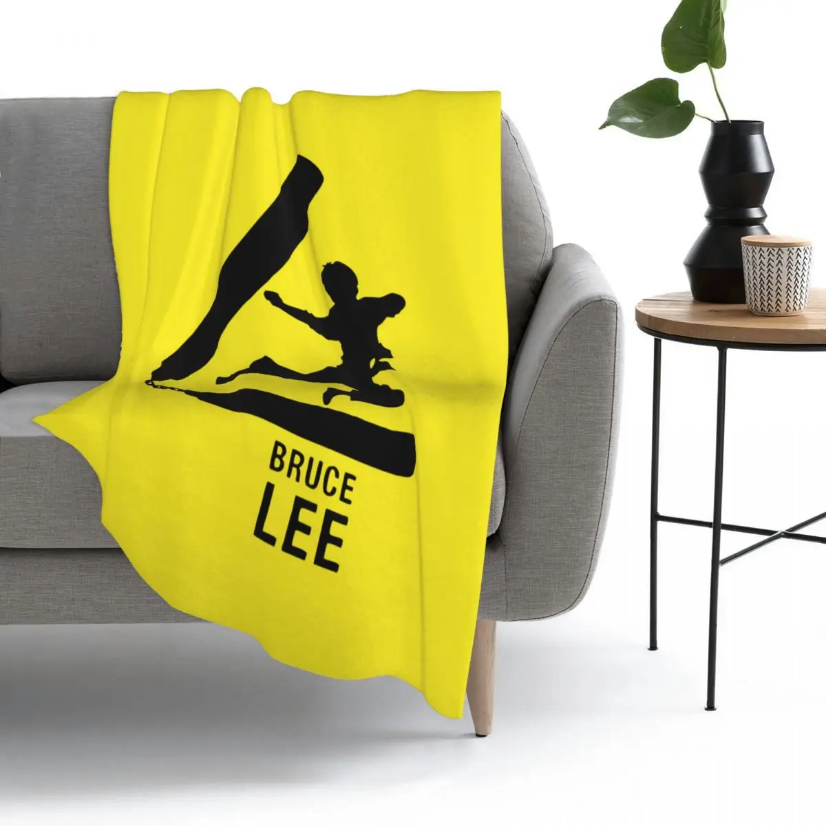 

Теплое зимнее Флисовое одеяло с принтом Брюса Ли