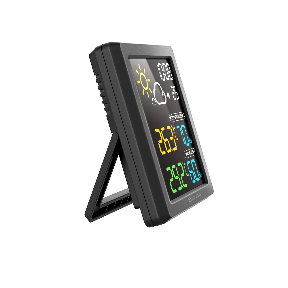 Метеостанция DIGOO DG-8647 с часами цифровой измеритель температуры и влажности ЖК