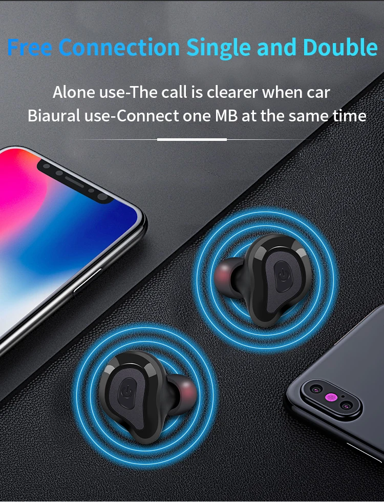 TWS Bluetooth наушники гарнитура 5,0 True беспроводной стерео мини один и двойной вход Водонепроницаемый Анти-потоотделение Спортивная гарнитура