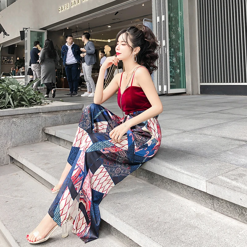 брюки Приморский Праздничная юбка летний цветной шифоновый 2019 новые пляжные