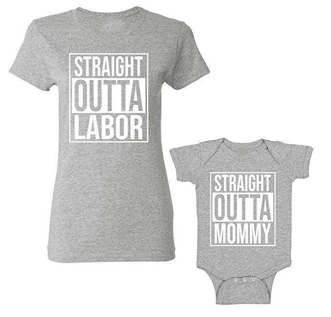 Женская футболка Straight Out work &amp Mommy комбинезон для младенцев подходящие рубашки