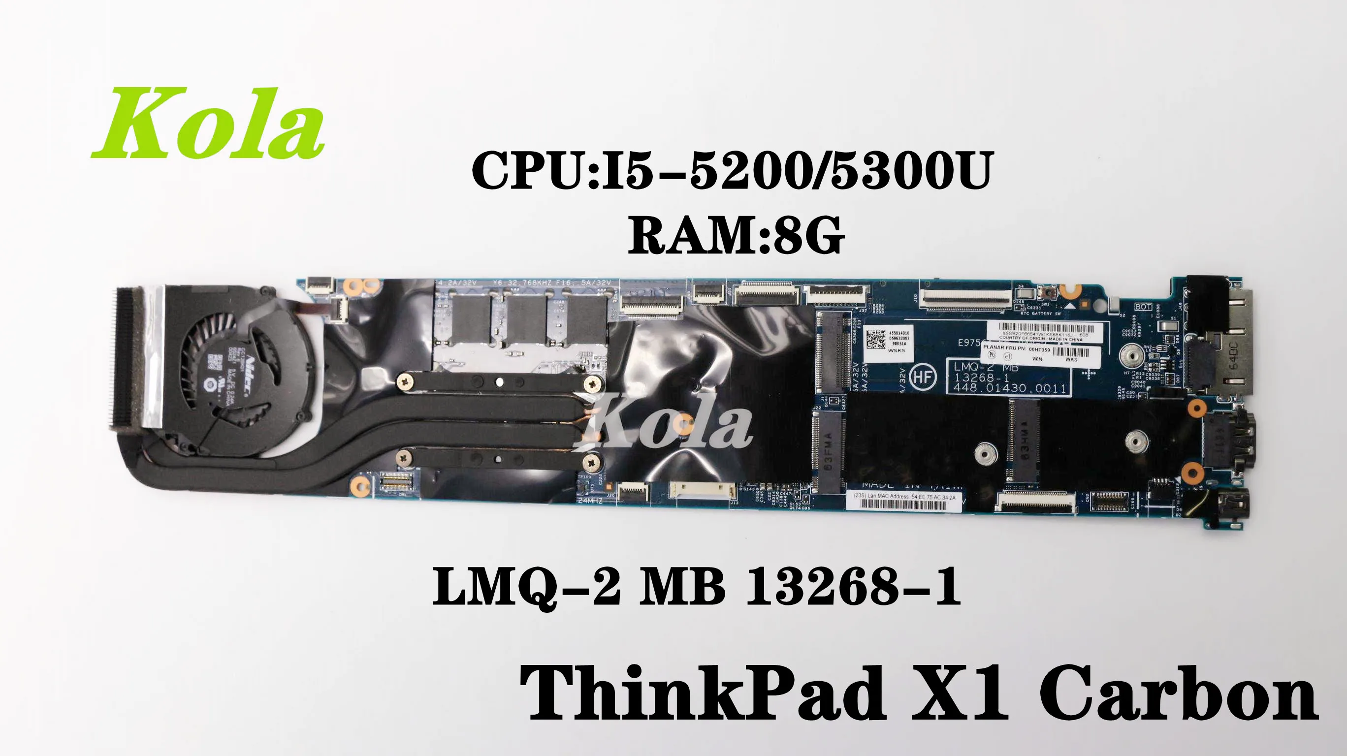 LMQ-2 MB 13268-1 для Lenovo ThinkPad X1 Carbon 3nd Gen X1C материнская плата ноутбука с процессором