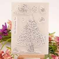 pine tree deer transparent clear silicone stamp seal cutting diy scrapbook rubber coloring embossing diary decoration reusable