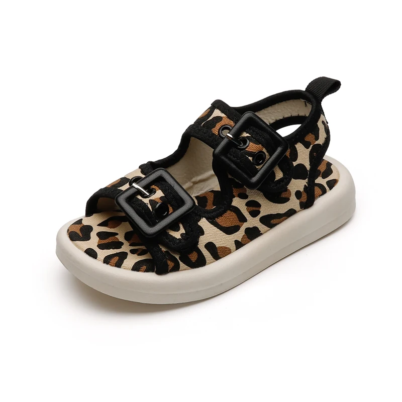 

Children Summer Sandals for Boys Fashion Classic Leopards Zebra Stripes 2022 Brand New High Quality Soft Girls Kids Beach Shoes