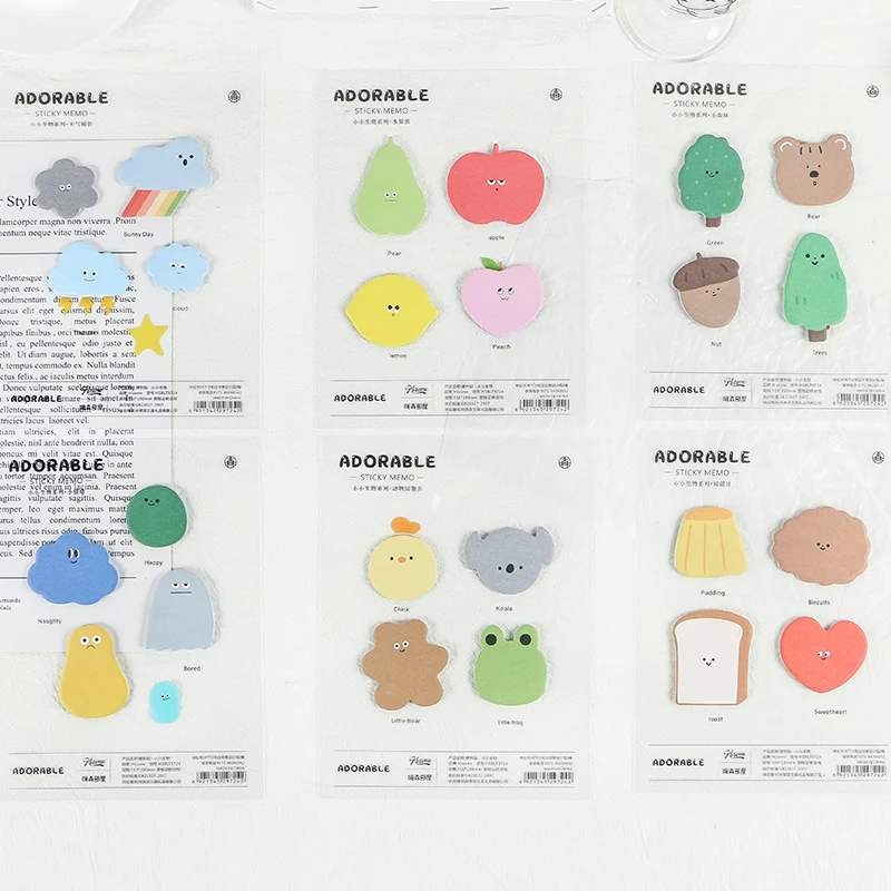 

12pcs/lot Little creature series Stationery small fresh notes sticky note paper diy n times stickers memo pad