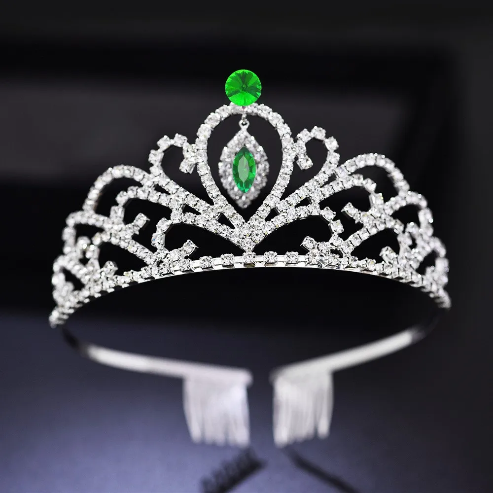 Rhinestone Color Crystal Princess Tiaras Wedding Hair Jewelry  Chi