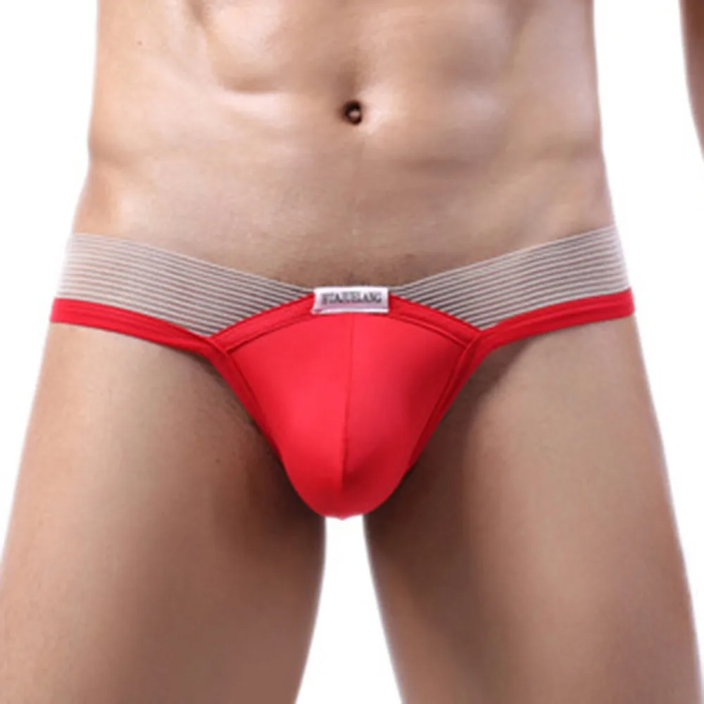 

Mens Sexy Briefs Bulge Pouch Ice Silk Underwear Low-Waist Ultra-Thin Panties G-strings Men Thong Jockstrap Panties Gay Underpant