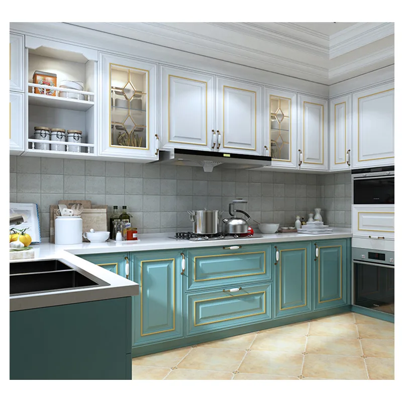 2019 американский стиль набор кухонных шкафов из цельного дерева дизайн для кухни