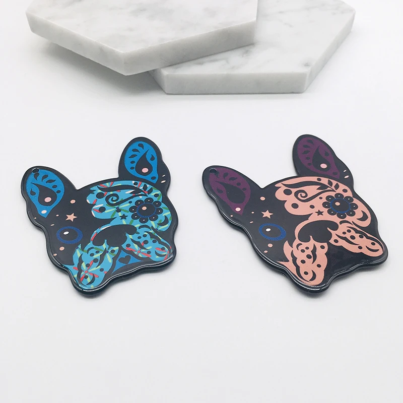 5 шт. акриловые подвески в виде французского бульдога мопса собака брелки серьги