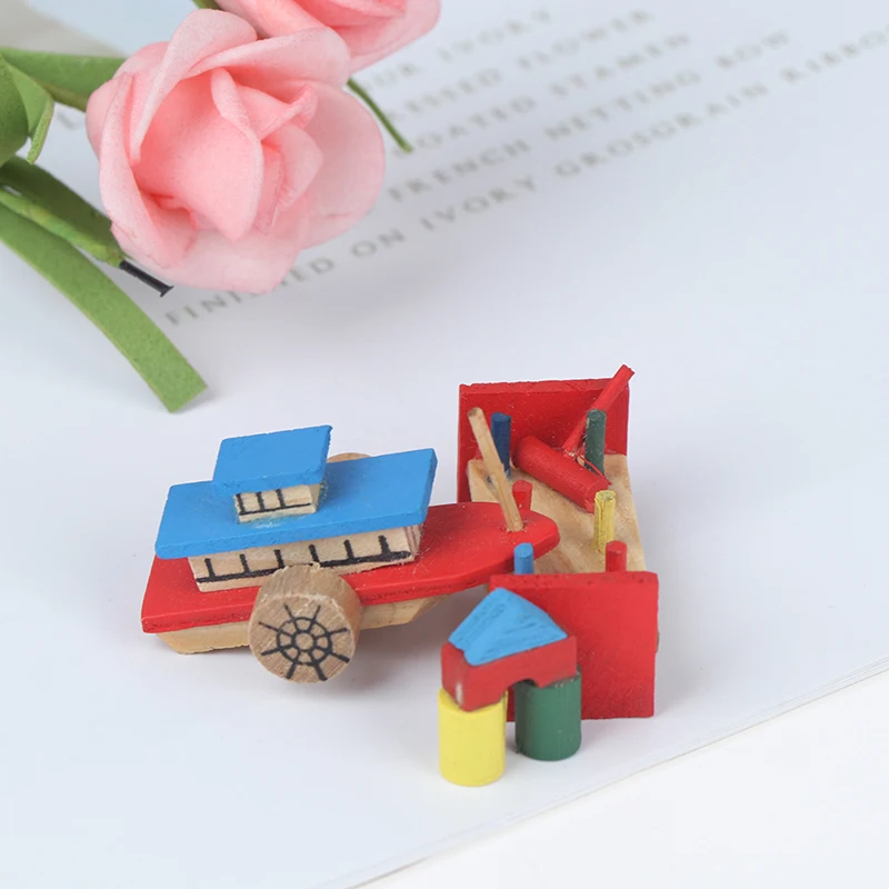 

1:12 Cute Dollhouse Children's Toy Three Piece Set Dolls Miniature Decoration Pretend Play Toy For Kids