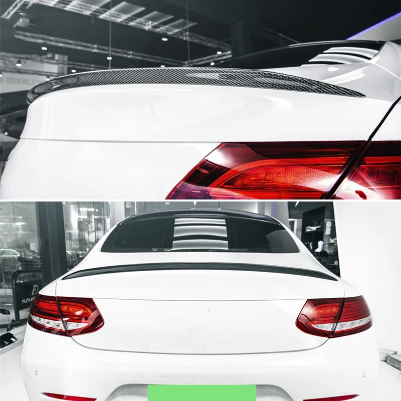 

Use For Benz C Class Coupe W205 Spoiler 2015-2019 Year Amg Style Glossy Real Carbon Fiber Rear Wing Sport Accessories Body Kit