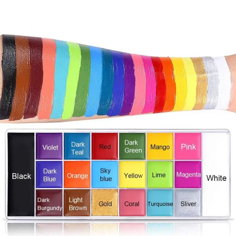20 Colors Face Body Painting Oil Safe Kids Flash Tattoo Painting Art Halloween Christmas Party Makeup Fancy Dress Beauty Palette images - 6