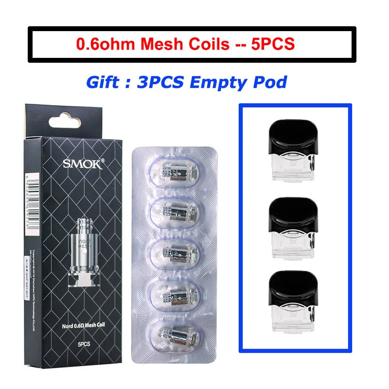 SMOK Nord Pod 0.6ohm 0,8 oohm Nord Mesh MTL 1.4ohm керамическая Обычная Катушка Замена для Nord KIT электронная сигарета ядро