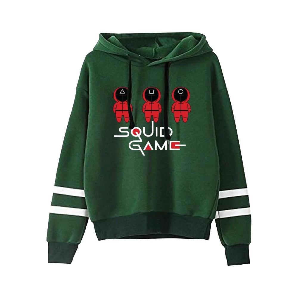 

Squid Game Hoodie Pocketless Sleeve Women Men Sweatshirt green Streetwear kpop Korea Tv Series Clothes Plus Size hoodies kids